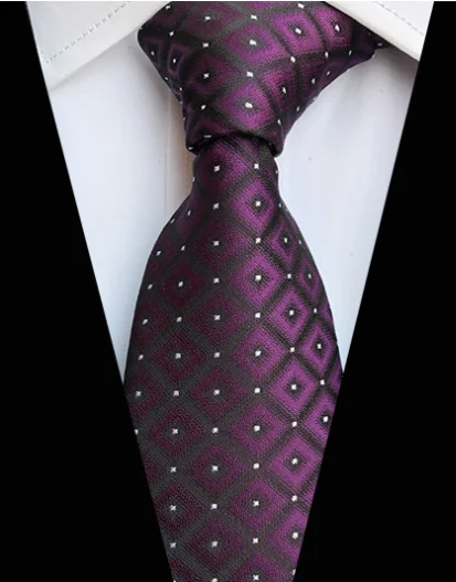 Мужские галстуки 8 см., мужские Модные галстуки в горошек, в клетку, в полоску, с цветочным рисунком, галстуки Corbatas Gravata, жаккардовый темно-синий, винный, деловой галстук для мужчин - Цвет: TG-19