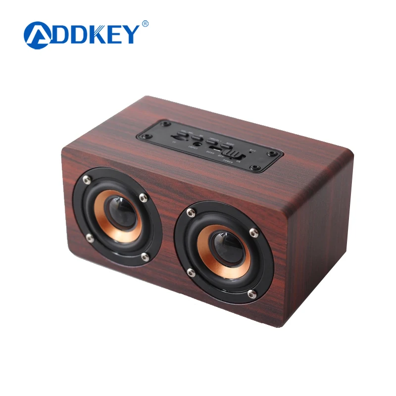 Деревянный Bluetooth динамик ADDKEY в стиле ретро HIFI Беспроводная колонка 3D двойной