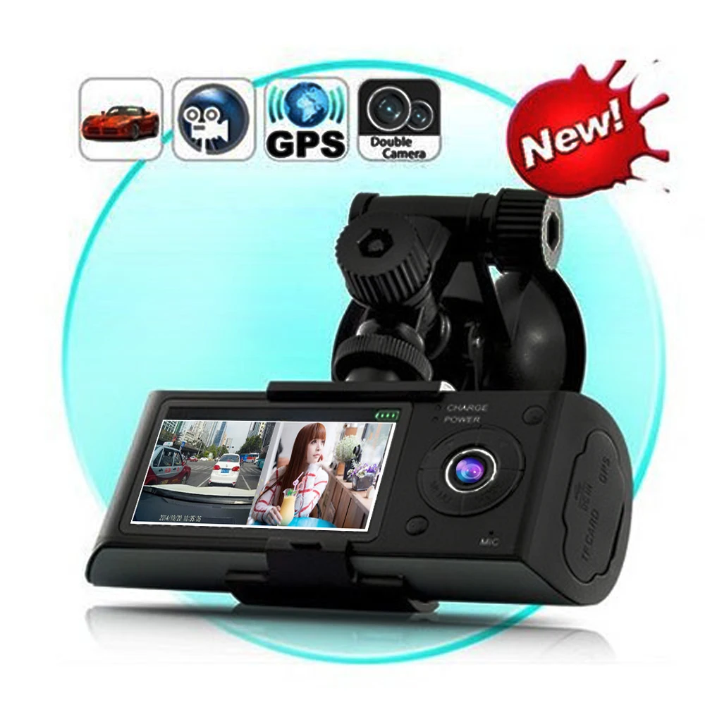 Podofo Auto DVR Dual Lens R300 Dash Cam GPS Registrator 140 Grad Video Recorder G-Sensor 27