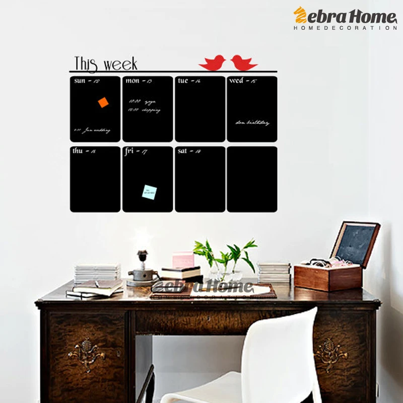 DIY Chalkboard Weekly Planner Vinyl Wall Decal Sticker Calendar