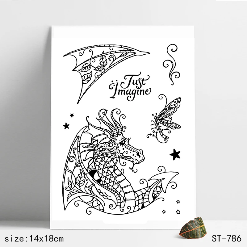 

ZhuoAng Dragon Clear Stamp Seal for DIY Scrapbooking Photo Album Card Making DIY Decoration Supply