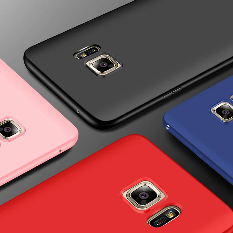 

Matte Soft TPU Silicone Case for Samsung Galaxy Note 5 8 9 S8 S9 Plus S6 S7 edge Full Dropproof Protection Cover
