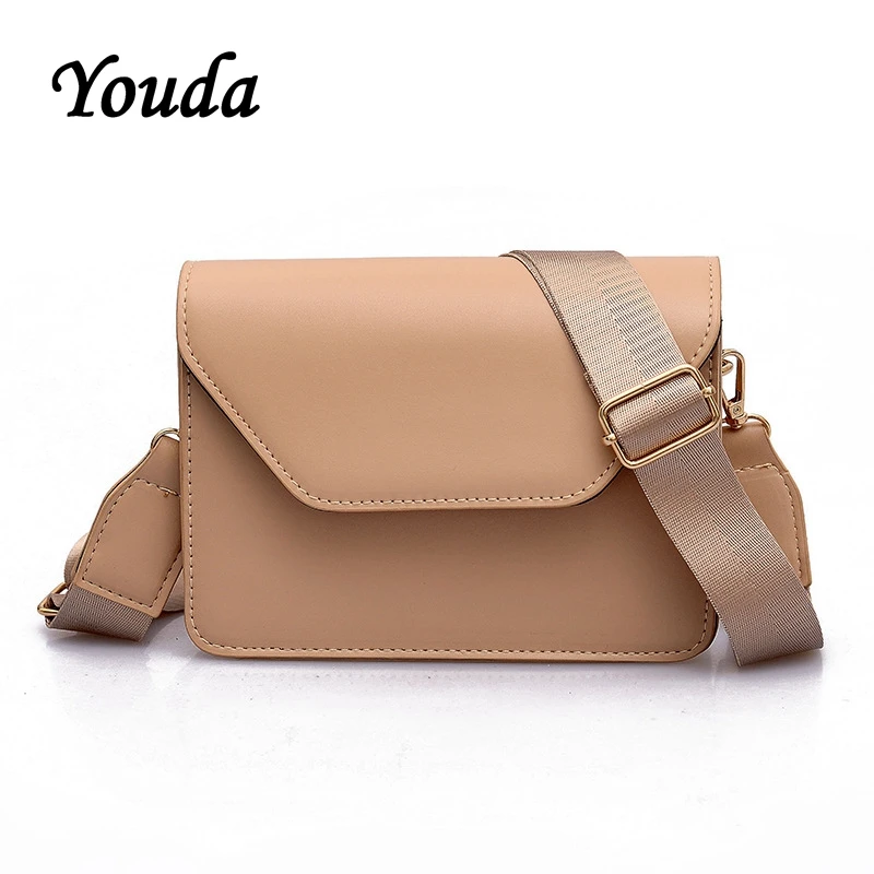Youda Korean Style Solid Color Flap Bags Ladies Fashion Shoulder Bag Cute Lady Crossbody Package Casual Simple Handbag |