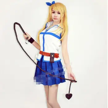 

New Arrival Halloween Costume Fairy Tail Lucy Heartphilia Costume Princess Anime Cosplay Harajuku cos 3 in 1 top+skirt+headwear