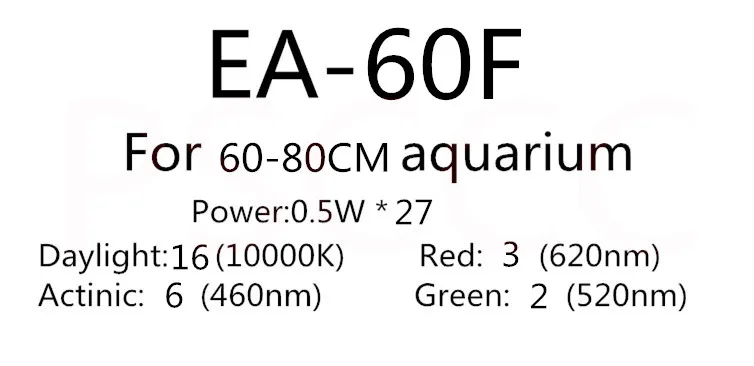 Полный спектр светодиодный аквариум светодиодный светильник пресноводные морские резервуар для тропических рыб светодиодный светильник освещения AC110-240V - Цвет: EA-60F