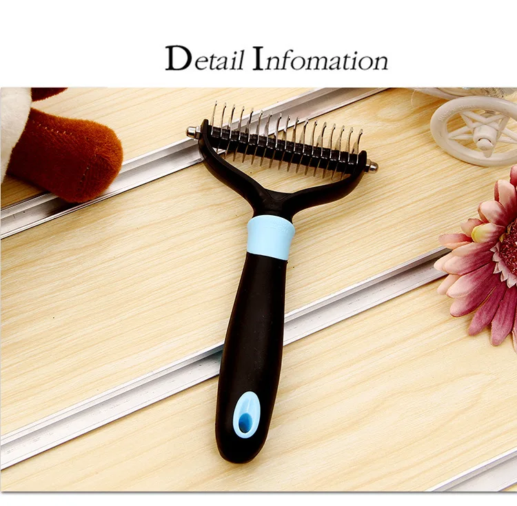 Hot Dog Pets Cat Fur Dematting Grooming Deshedding Trimmer Tool Comb Rake Brush For Dogs Cats And Rabbits (12)