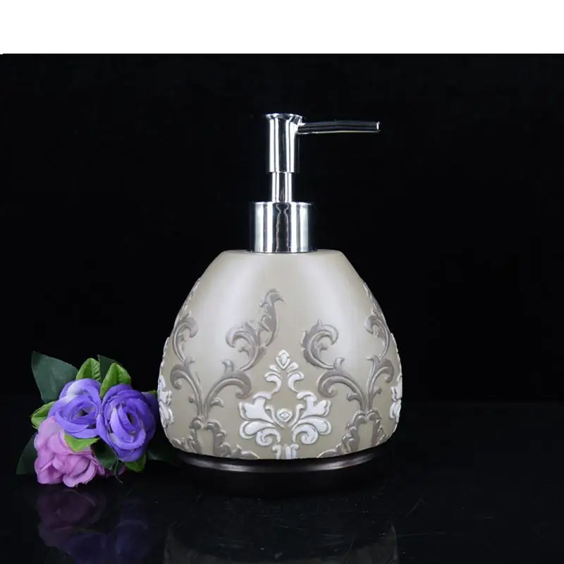 Bathroom hand washing liquid bottle set shampoo shower gel extrusion creative soap dispenser empty bottle resin Bathroom hand washing liquid bottle set shampoo shower gel extrusion creative soap dispenser empty bottle resin