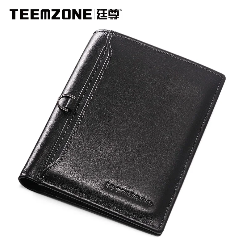 

2017 Teemzone Brand Men Wallet Genuine Leather Top Cowhide Purse Credit Card Wallet Men's Driver License Wallet Free Shipping