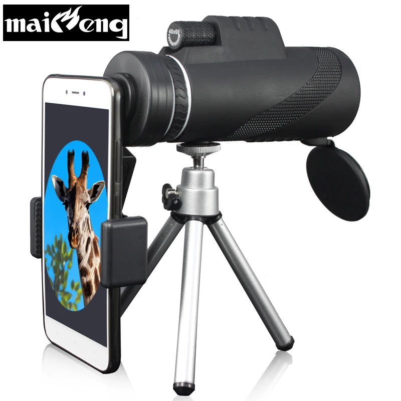 Powerful 40X60 HD Monocular Portable Telescope Binoculars with font b Smartphone b font holder and Tripod