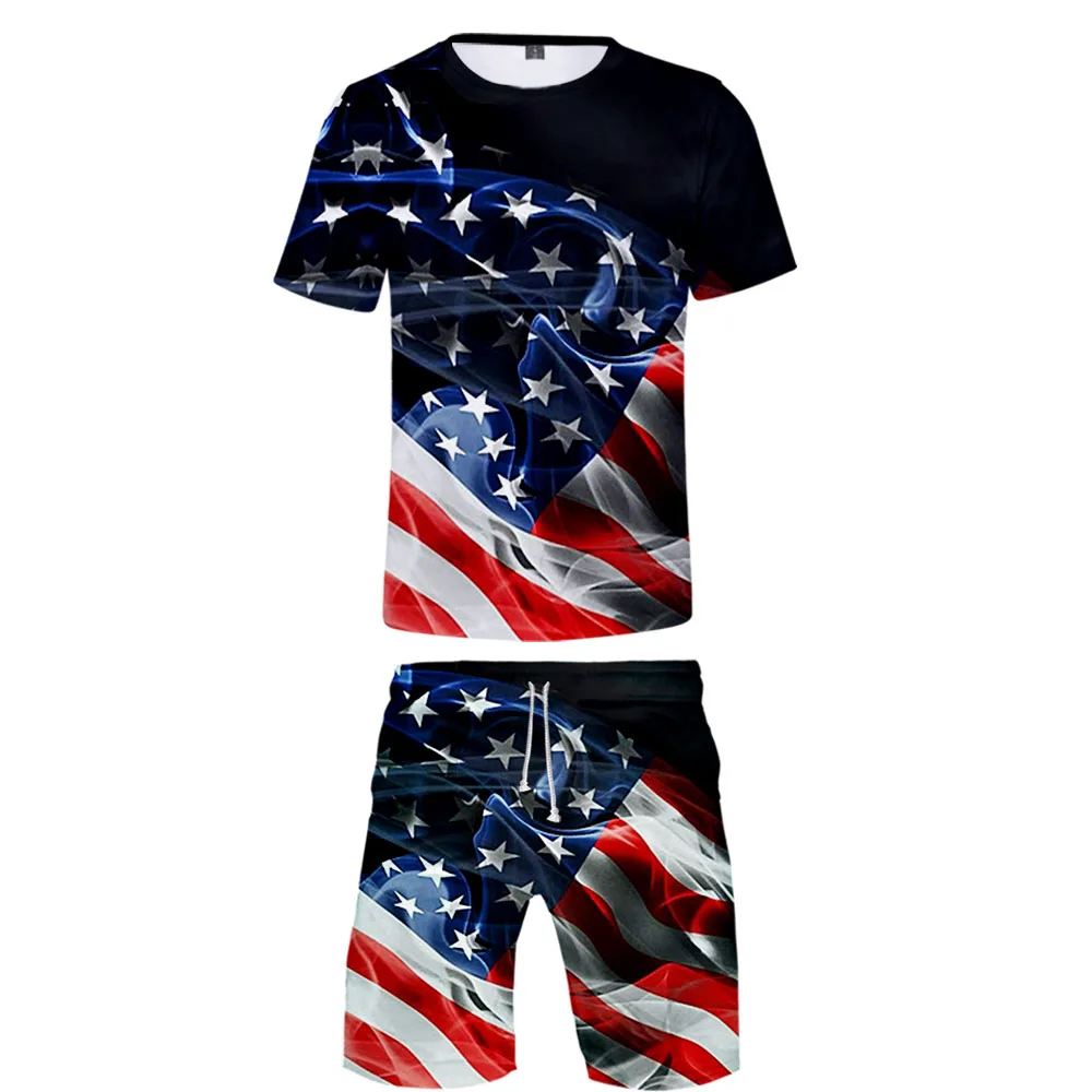 Men's Sets Hot US Independence Day patriot 3D Print Tshirt and Beach shorts Set Summer High quality Trendy Sets Men's Sets Hot US Independence Day patriot 3D Print Tshirt and Beach shorts Set Summer High quality Trendy Sets