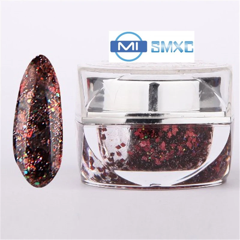 MISMXC 20ML 0.8OZ High Quality Soak Off UV Gel Shiny Colors Glitter Powder Nail Art Builder 102 | Красота и здоровье