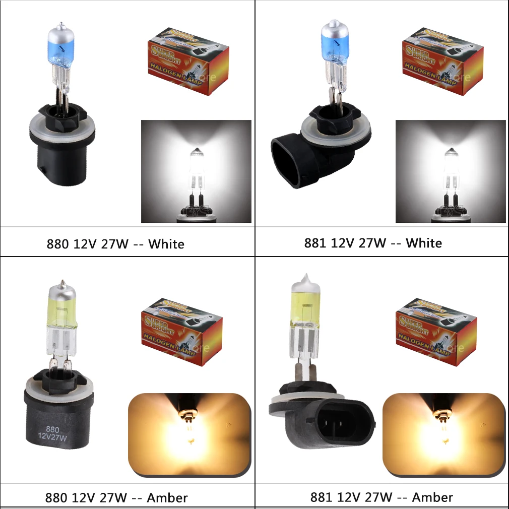 881 894 H27 галогенная лампа 27 Вт-880 889 H27W головной светильник противотуманные лампы светильник Бег парковки дневные ходовые огни 12V Белый Желтый автомобиль светильник s D020