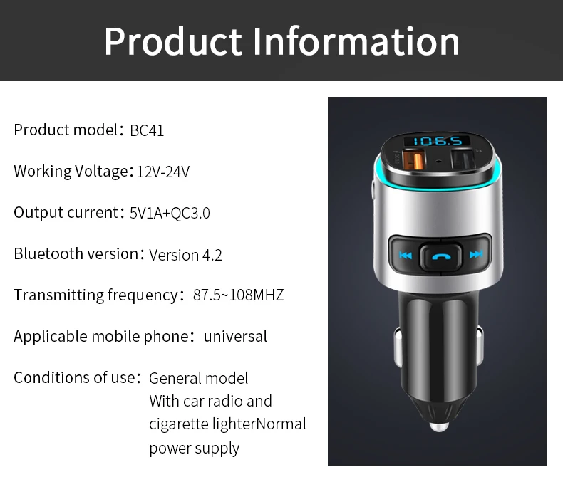JILANG Поддержка Siri fm-передатчик аудио автомобильный Bluetooth громкая связь автомобильный комплект аудио mp3-плеер с QC3.0 Быстрый двойной USB Автомобильное зарядное устройство