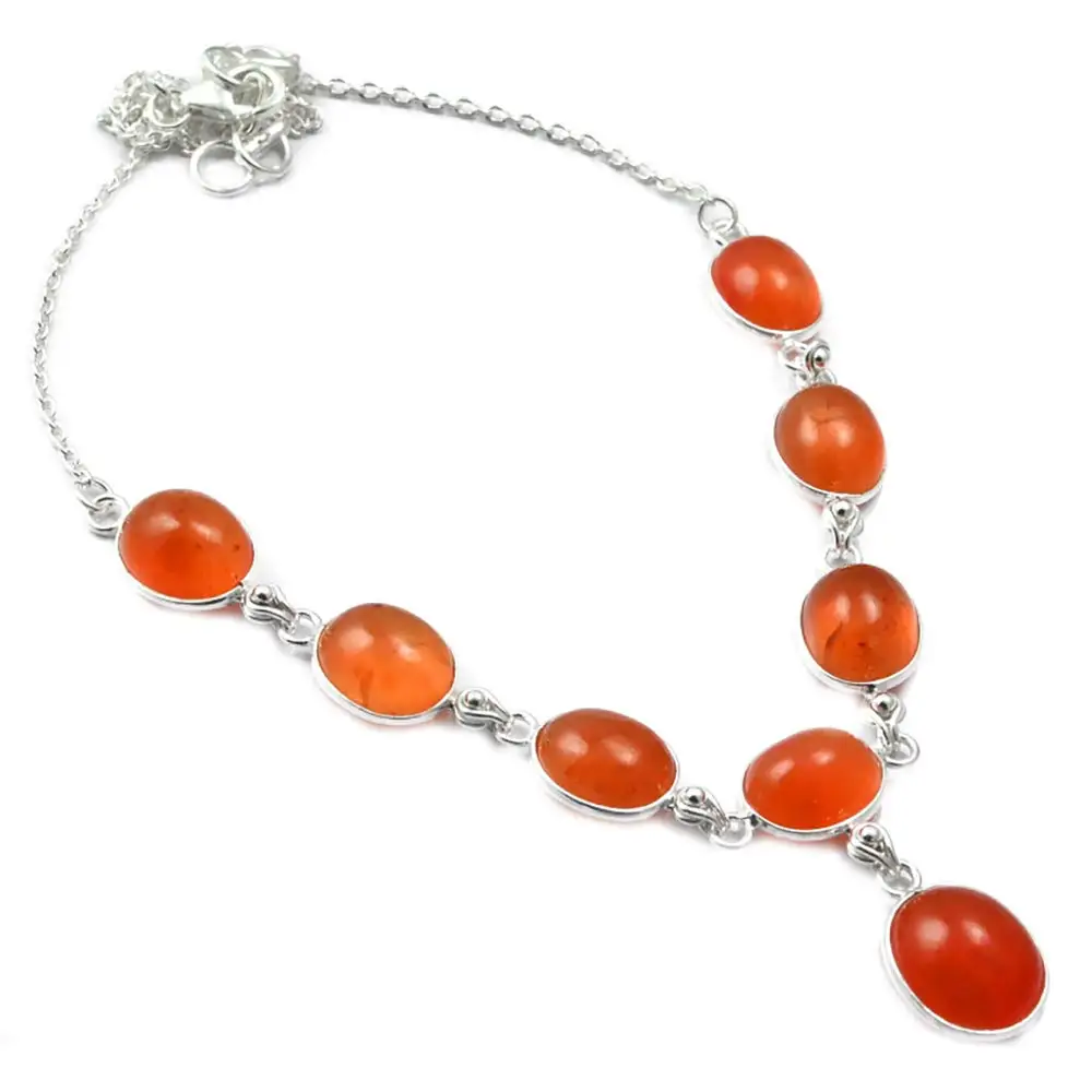 

NiaoZaiFei YunZaiKan Nature Carnelian Necklace 925 Sterling Silver, 46 cm, MHBNE0005