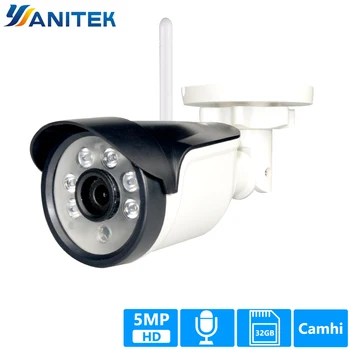 

Security Camera 5MP Bullet WiFi IP Camera HD Built-in SD Card Slot Night vision Wireless Outdoor Camera