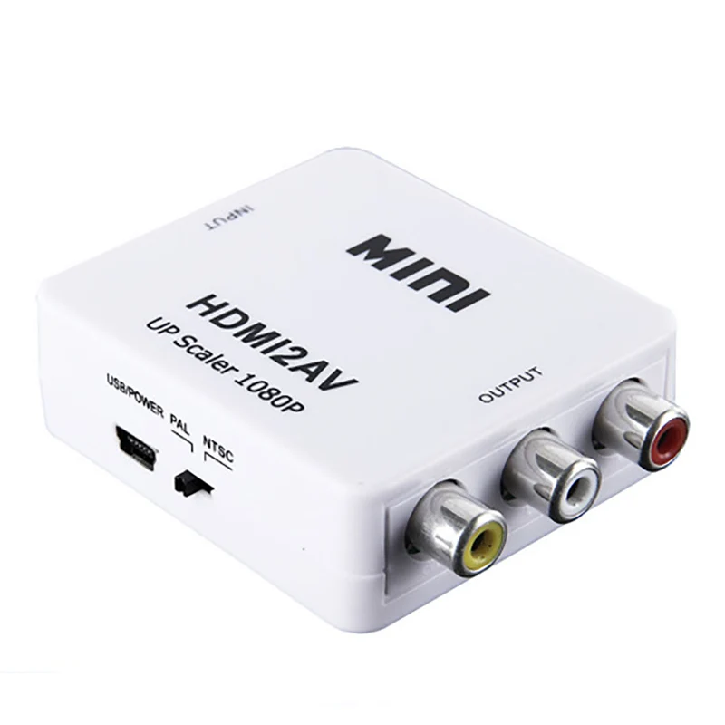 HDMI2AV Мини HD 1080 P цифровой видеопреобразователь Box HDMI RCA AV/CVSB Stereo L/R видео конвертер адаптер Поддержка NTSC PAL Выход HDMI К AV