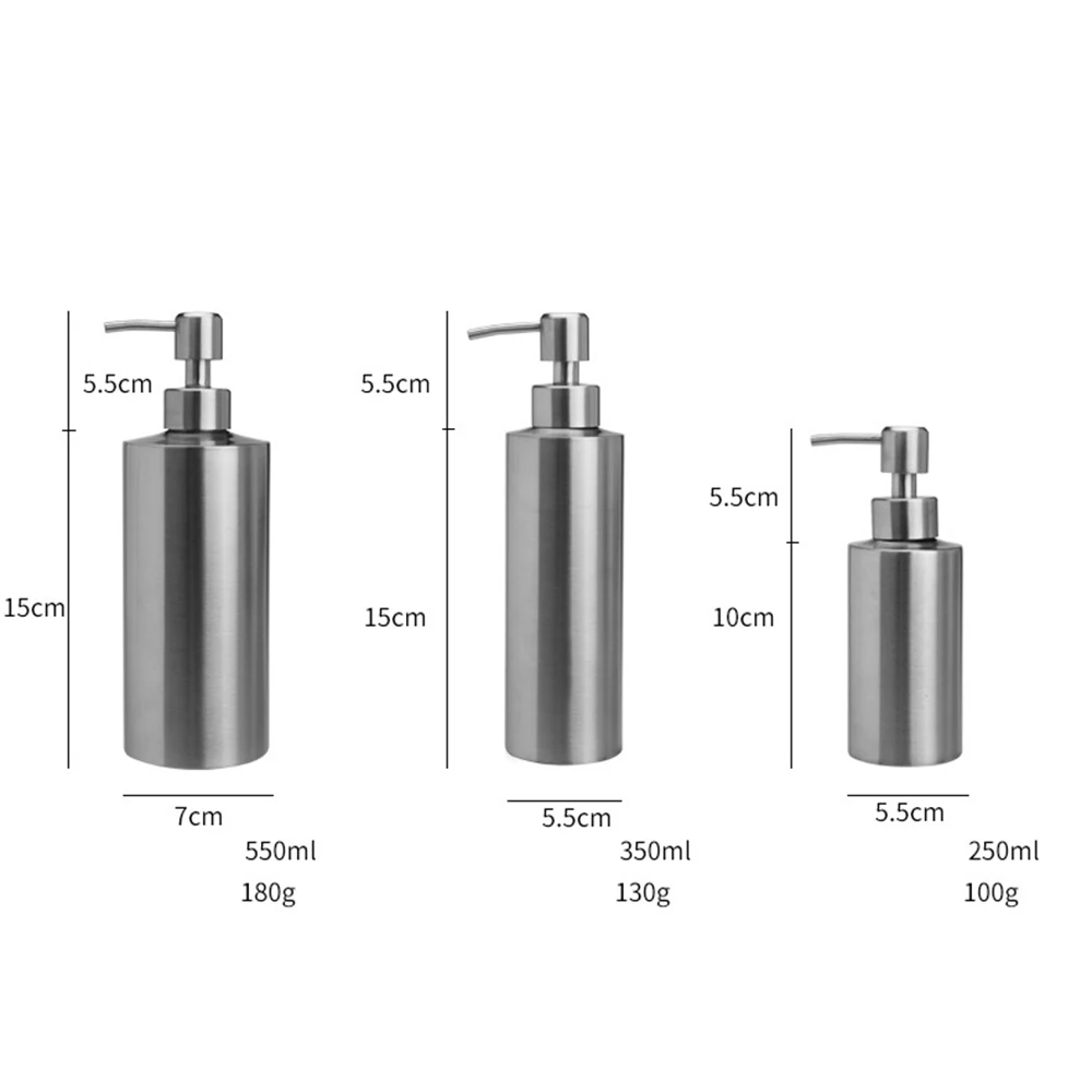 550 мл дозаторы для мыла для ванной, кухни, распыляемая жидкость, дозаторы для мыла, 304 бутылка из нержавеющей стали, замена для раковины