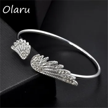 

Olaru Fashion Sliver Color Crystal Wing Simple Bracelet For Woman 2020 New Cheap Charm Bracelets & bangles Accessories