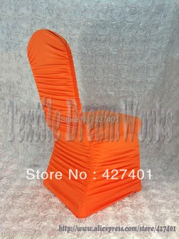 

Hot Sale Orange Ruffle Lycra Chair Cover /wedding chair covers/Flouncing Chair Cover For Wedding Decoration