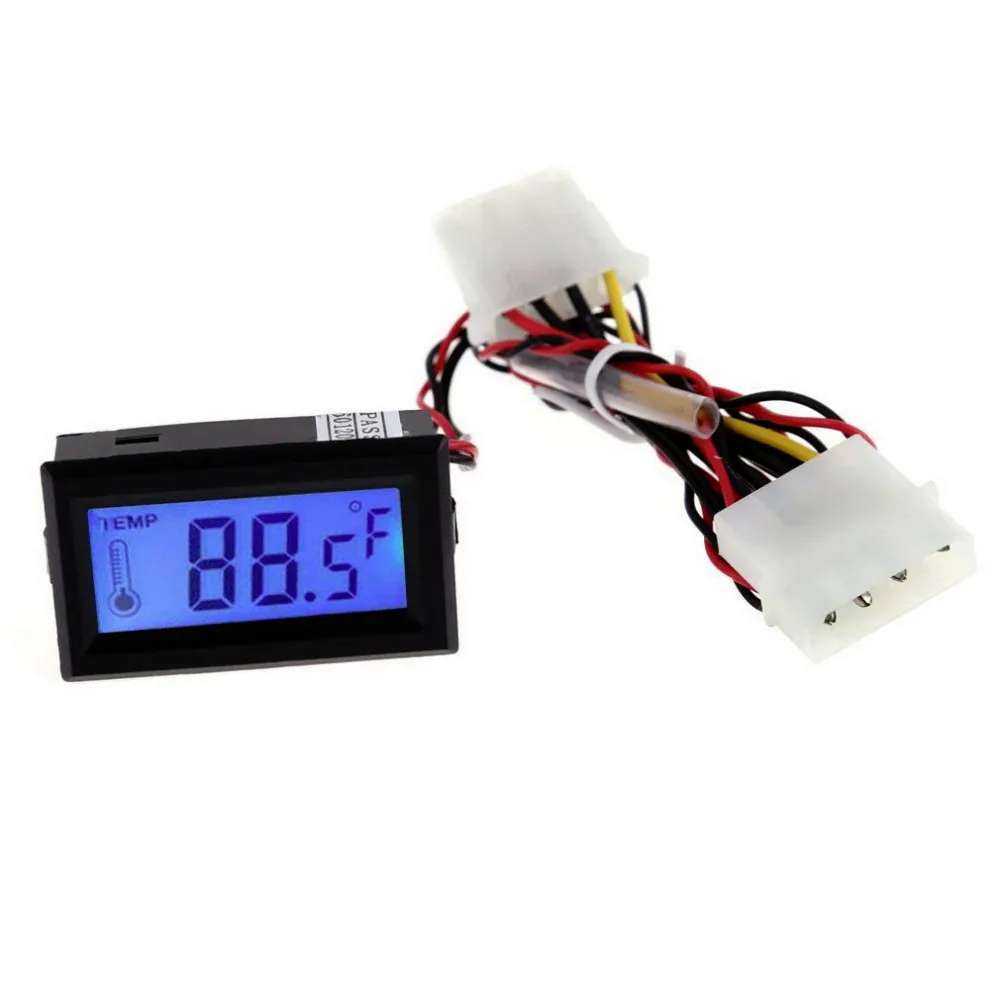 

1pc Digital Thermometer Temperature LCD Meter Gauge PC Car Mod C/F Molex panel mount hot sales