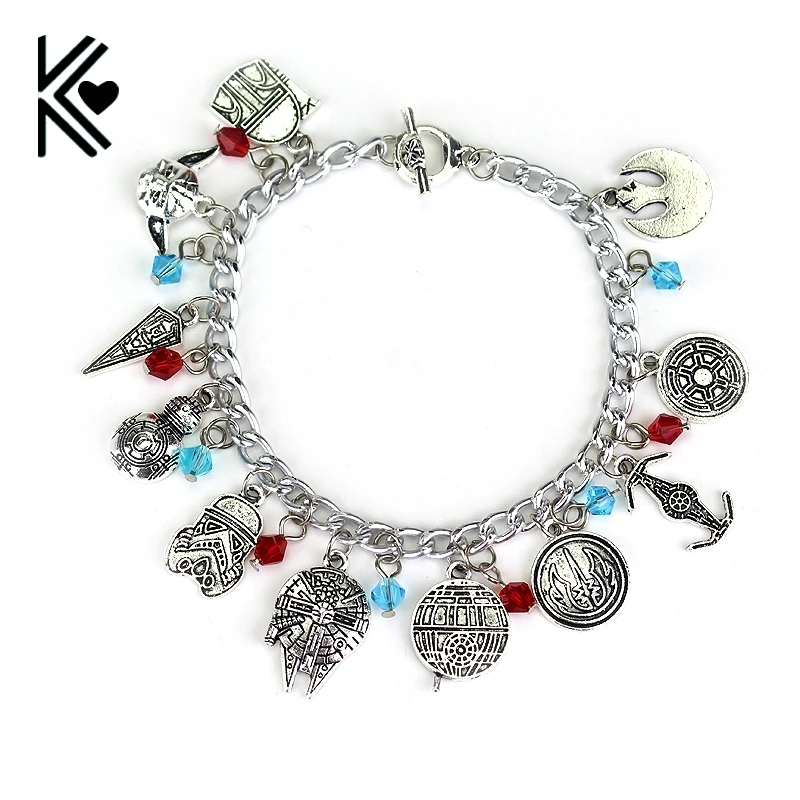 Drop Shipping 1pc a Lot STAR WARS Charm Bracelet Vintage Silver Alloy