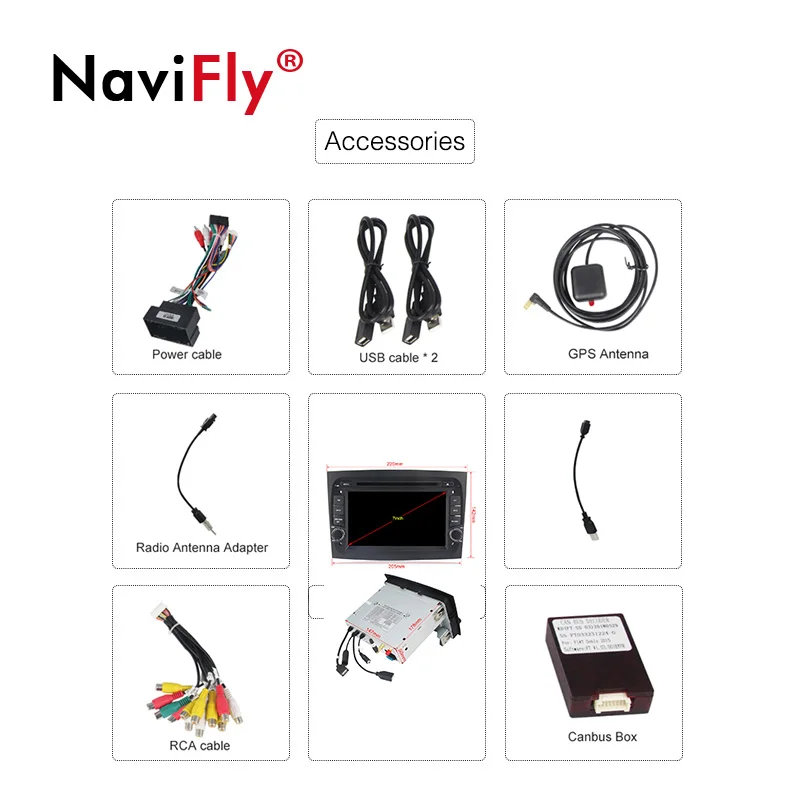 Best Navifly Android 8.1 Car Multimedia DVD Radio Player for Fiat Doblo 2015 2016 with BT Wifi Stereo GPS navigation Canbus 2Din 5
