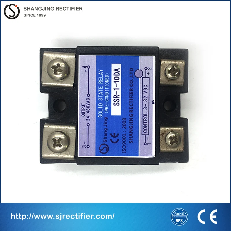 

free shipping top quality relay SSR solid state 10A compact shape input 3~32VDC output 35~480VAC relay solid for AC power