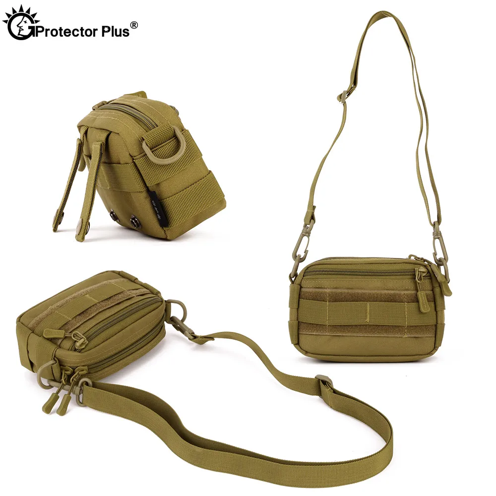 

PROTECTOR PLUS Mini Molle Pouch 5.5 Inches Phone Tactical Dump Fishing Camping Crossbody Molle System Portable Shoulder Sling