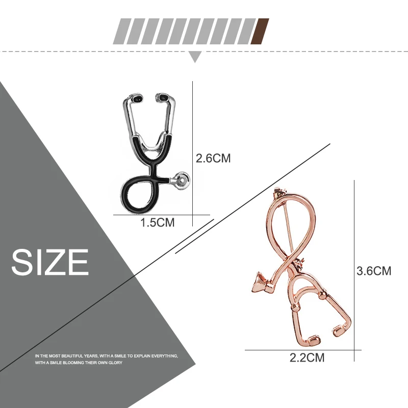 2 стиля, розовые, золотые, серебряные, брошь на булавке для доктора медсестры, модный стетоскоп, эмалированная булавка для украшения одежды, куртки, нагрудные значки, подарки