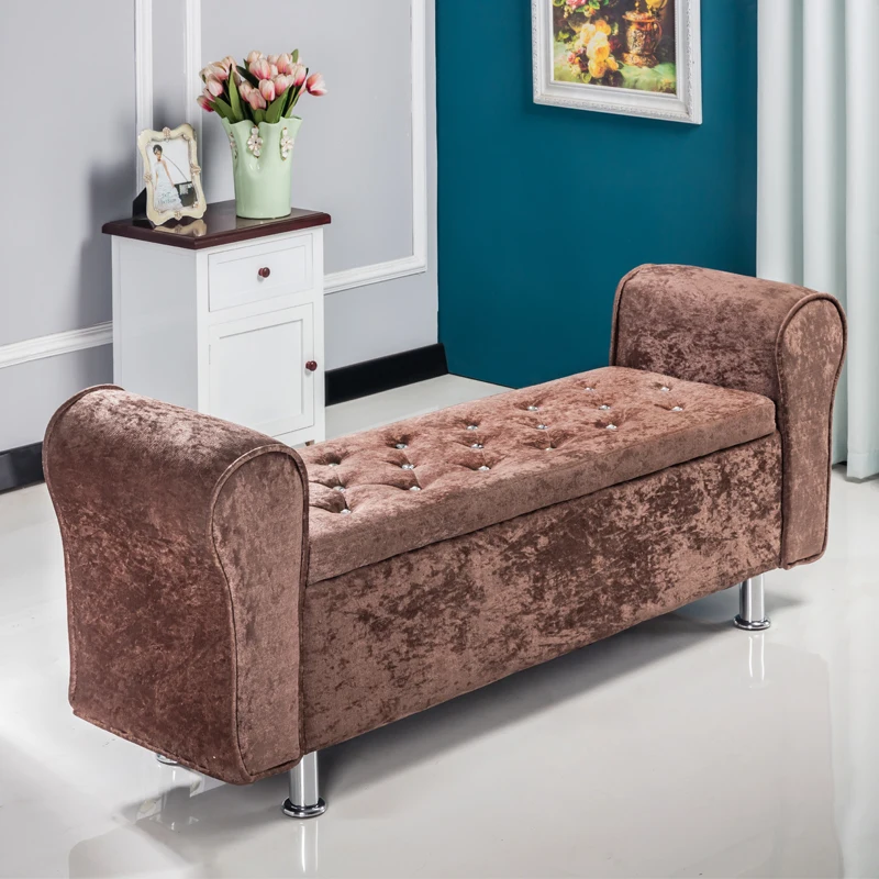 Multifunctional Storage Stool Chair Bedroom Bed End Stool Storage Bench Fabric Shoe Bench Household Sofa Bench Pouf Taburete - Color: C   L100 W40 H40