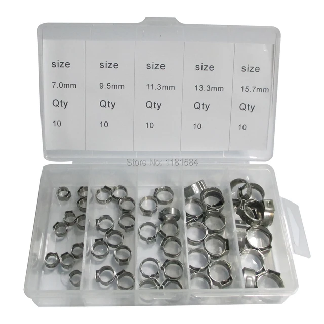 Oetiker Ear Clamps Oetiker Clamp Assortment - 50-Pack Stainless