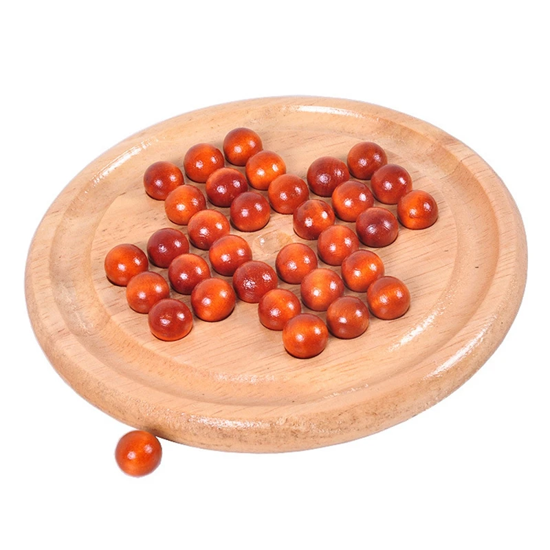 Luban Lock Puzzle Brain Teaser Grownups Toy Labyrinth and Noble Chess Peg Solitaire Game Wooden Puzzles For Children Adults Gift 2