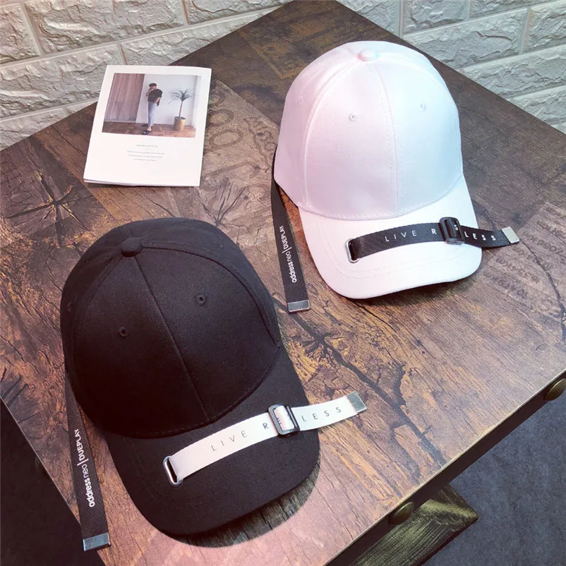 Negro Blanco carta bordado gorra de béisbol de algodón Para las mujeres Snapback Hip Hop sombreros mujer Hombre Gorras Para Hombre Baseball P3