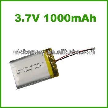 

Chinese manufacture 503456 1000mAh 3.7V Lipo battery for gps tracker