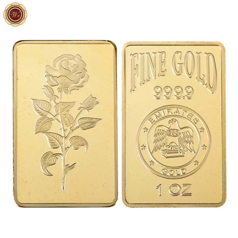 Großhandel Emirate 1 Unzen Feine Gold Bar Rose Design Emirate 1 Unzen Feine Gold Bar