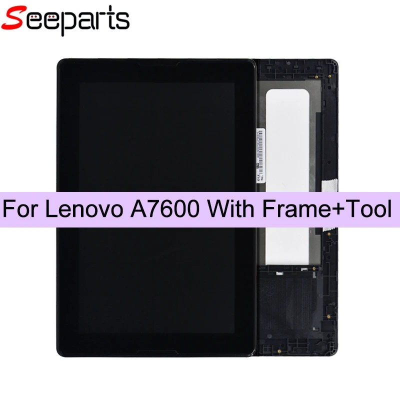 100% Tested High Quality For 10.1&quot Lenovo A7600 Tab A10-70 A7600-F LCD DIsplay Touch Screen Digitizer Assembly With Frame A7600H |