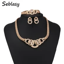 Seblasy, женские свадебные ювелирные наборы, кристалл, крест, ожерелья, браслеты, серьги, кольца, наборы для женщин, вечерние ювелирные изделия