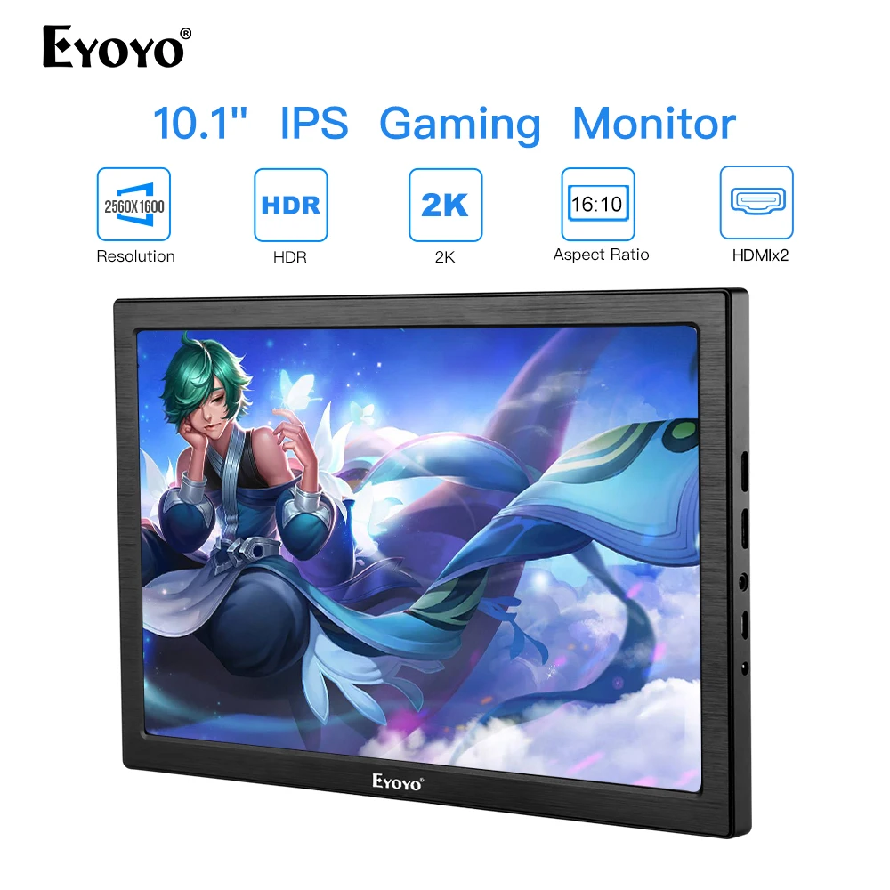 

New 10" inch 2K Portable Computer Monitor PC HDMI PS3 PS4 Xbo x360 2560x1600 IPS LCD LED Display Monitor for Raspberry Pi