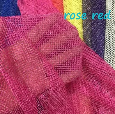 Одежда, брюки, юбка ручной работы шитье ремесло материал красочные мягкие блестящие металлические сетки ткань S0195L - Цвет: rose red