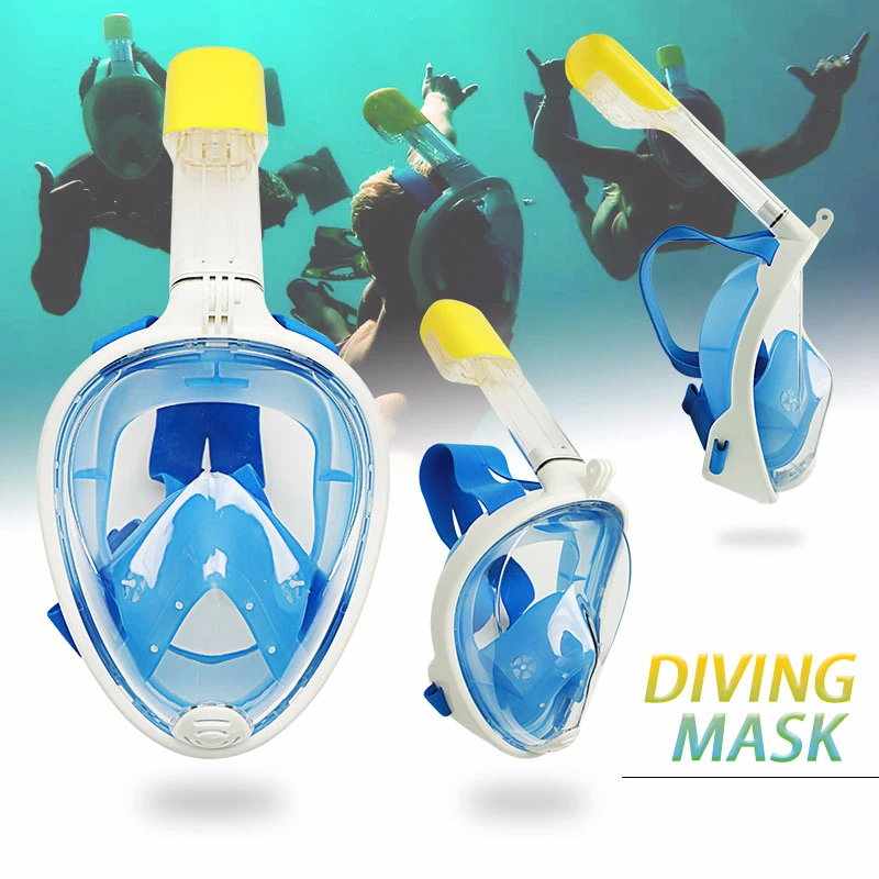 كامل الوجه الغوص أقنعة رؤية بانورامية مكافحة الضباب مكافحة تسرب السباحة غص الغوص تحت الماء قناع الغطس GoPro متوافق كامل الوجه الغوص أقنعة رؤية بانورامية مكافحة الضباب مكافحة تسرب السباحة غص الغوص تحت الماء قناع الغطس GoPro متوافق