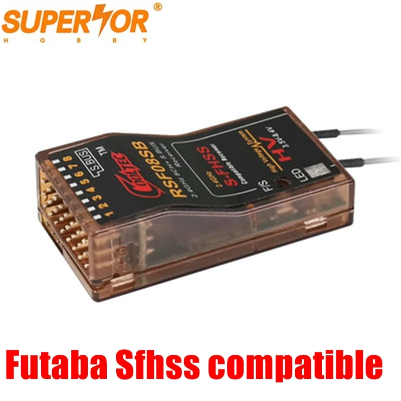 Cooltech RSF08SB Futaba S-FHSS SBUS compatible 8ch récepteur 10J, 8J, 6K, 6J, 14sg,T16SZ, 18MZWC,18SZ, TM-FH,delta 8 Corona R8SF