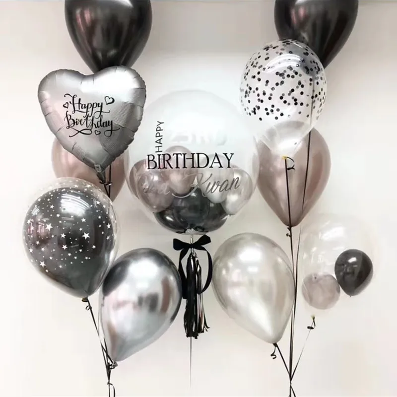 DIY наклейки на день рождения I Love You воздушные шары из ПВХ прозрачные конфетти
