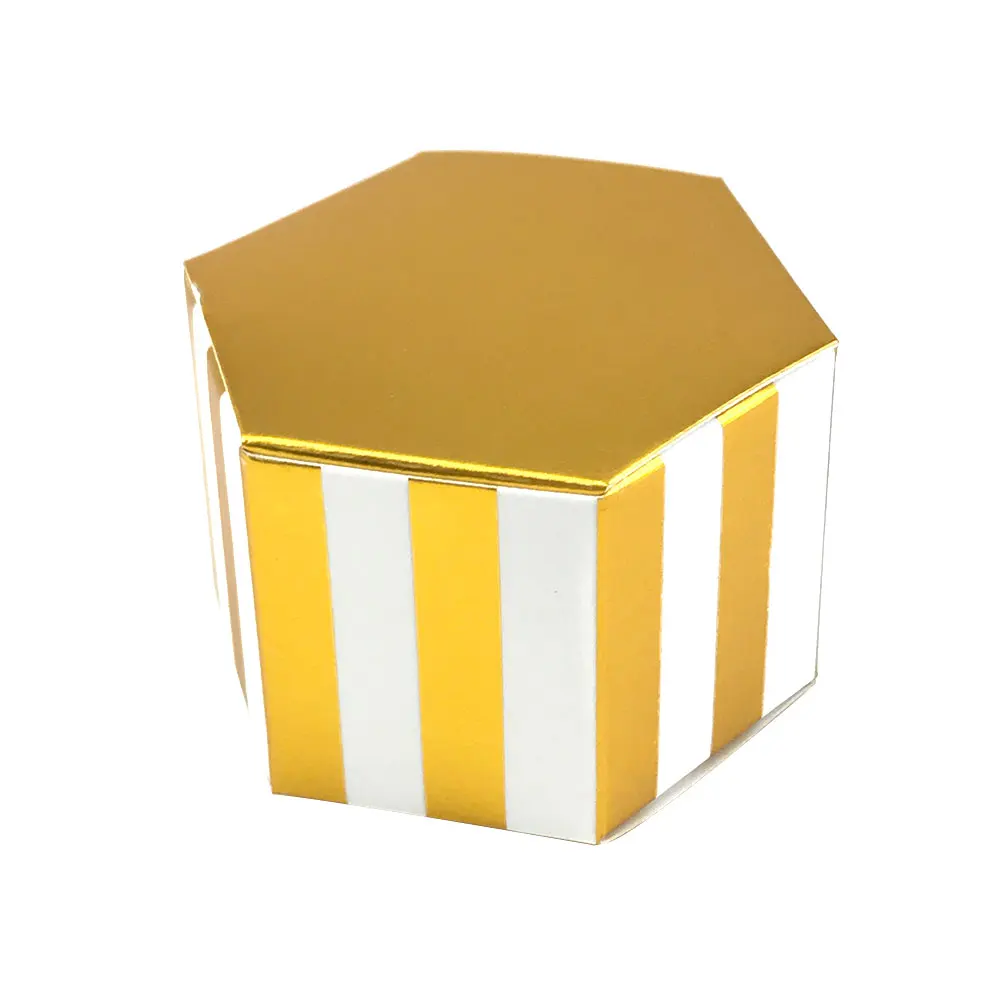 50 шт./лот золото точка в полоску Бумага коробка конфет Свадебные принадлежности Дети День рождения украшения подарок Коробки Baby Shower сувениры - Цвет: stripe