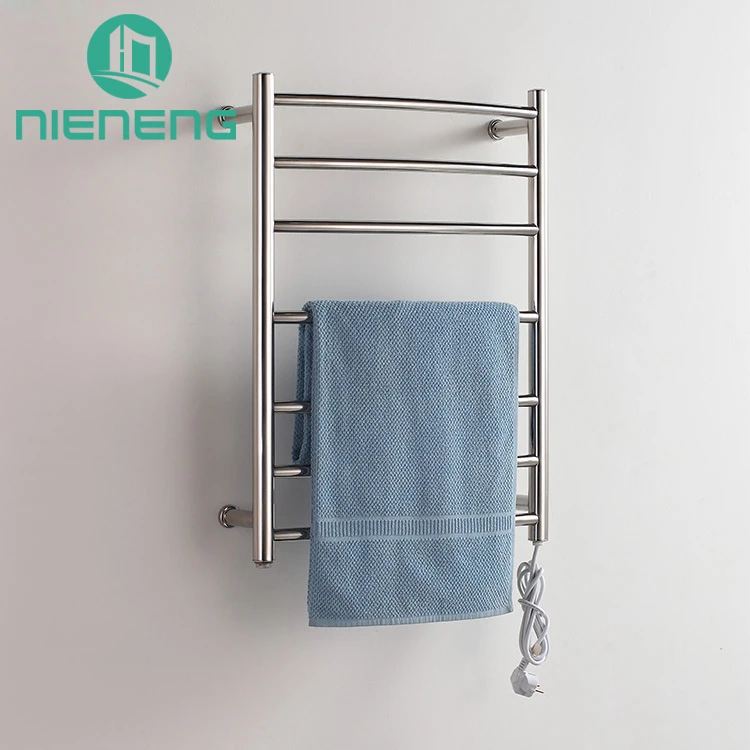 

Nieneng Electric Towel Holder 304 Stainless Steel Heated Towel Rack Chrome Heater Curved Bathroom Warmer Set Bath ICD60581