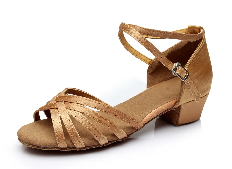 Обувь для латинских танцев для детей и взрослых; женская обувь для Танго/бальных танцев; обувь для упражнений на мягкой подошве; домашние сандалии; C01G - Цвет: Beige