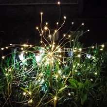 Solar Fireworks Lights Holiday Light Novelty LED String With Light-control Waterproof Outdoor Lighting Lawn Lamp For Path Garden