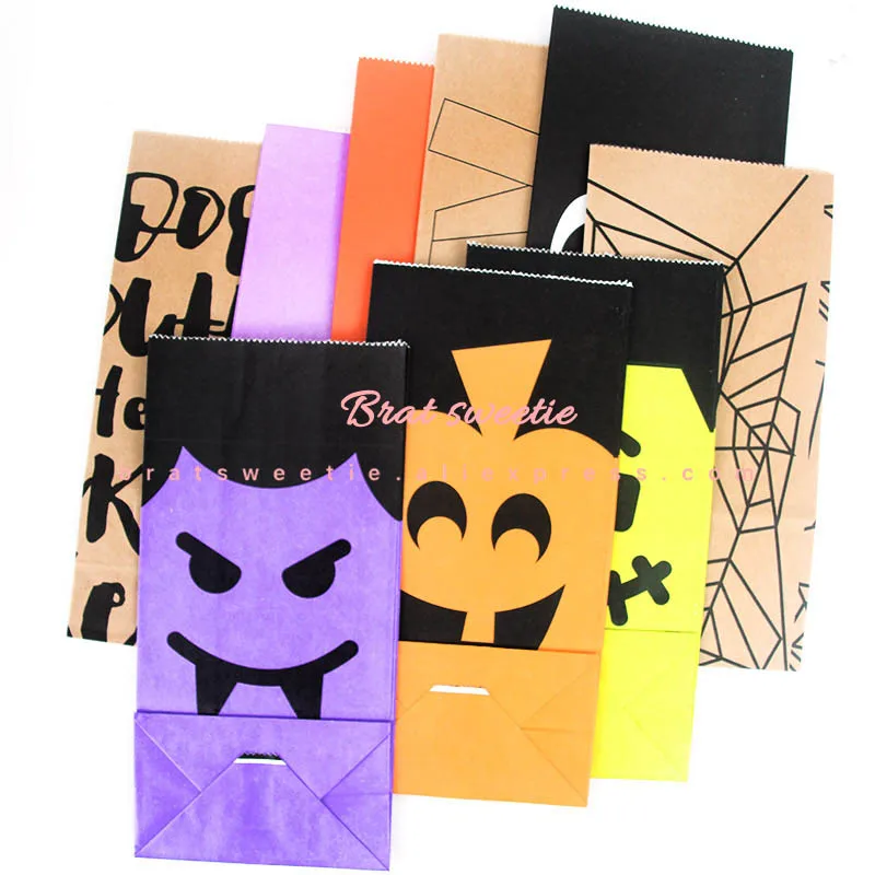

Halloween Decorations Trick or Treat Witch Pumpkin Human Skeleton Goody Gags Paper Gift Candy Bag Halloween Party Favor Supplies