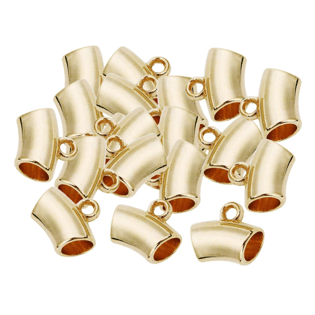100Piece Loose Spacer Beads Charm Large Hole Beads Tubue Bails Connectors Charms Pendant for DIY Bracelet Jewelry Craft Supplies