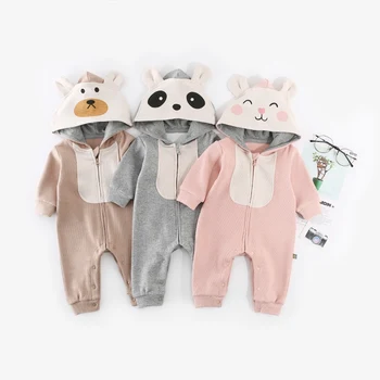 

Newborn Infant Baby Boy Romper Hooded 3D Panda Rabbit Costume Baby Cotton Halloween Christmas Animal Jumpsuits One-pieces