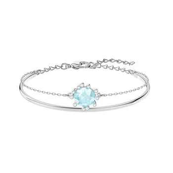 

Charm Bracelets For Women Swa 1:1 Sunflower Flower Female Jewellery Blue Yellow
